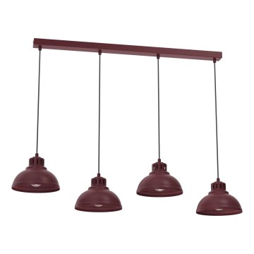 Pakabinama liustra ant laido SVEN 4xE27/15W/230V, bordo spalvos