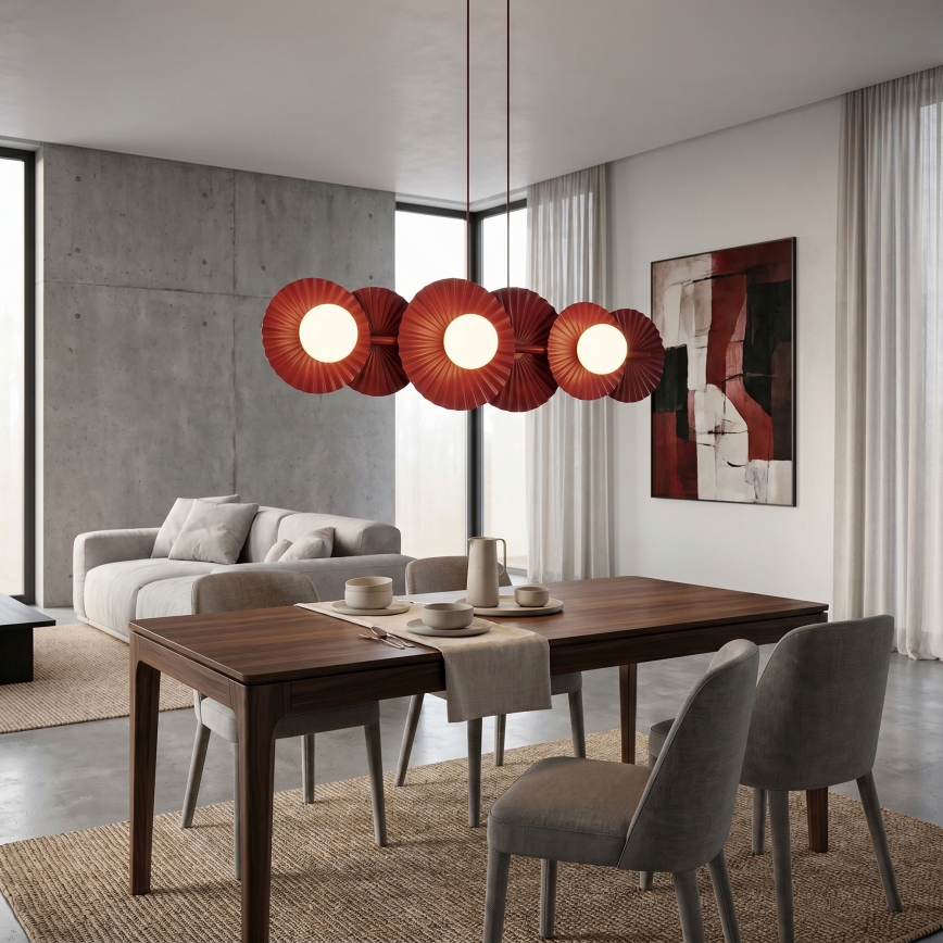 Pakabinama liustra ant laido UMBRA 6xG9/8W/230V raudona