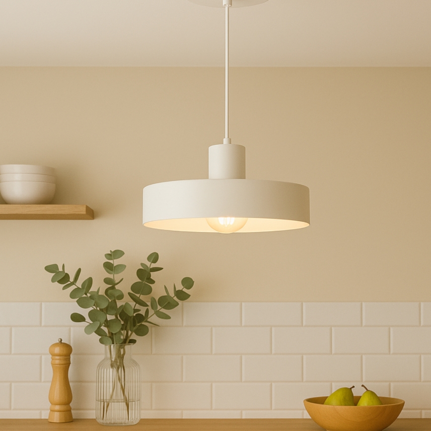 Pakabinama liustra ARCANE ant laido, 1xE27/60W/230V, balta