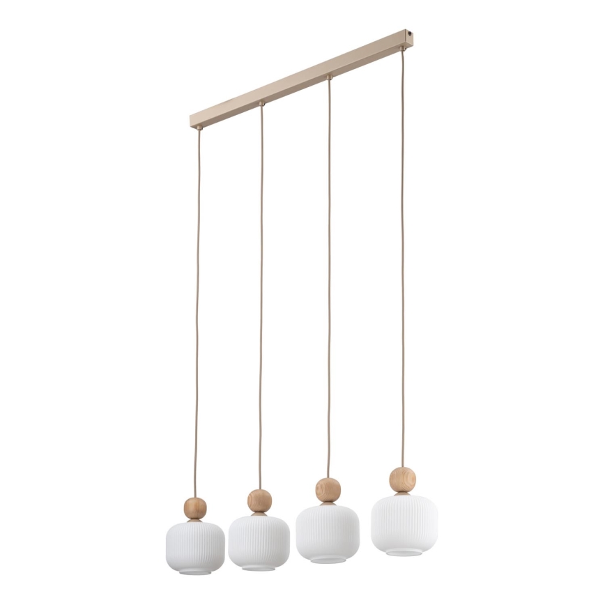Pakabinama liustra BALLO ant laido 4xE14/10W/230V smėlio spalvos