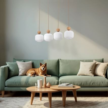 Pakabinama liustra BALLO ant laido 4xE14/10W/230V smėlio spalvos