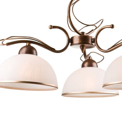 Pakabinama liustra COBRA ant grandinės 5xE27/60W/230V bronzinė/patina
