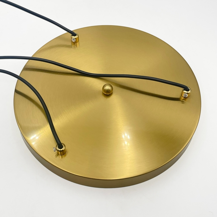 Pakabinama liustra CRISTAL su laidu 3xE14/15W/230V, žalvarinė / dūminė smėlio spalva