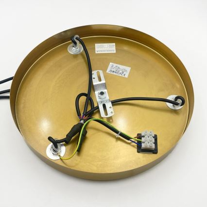 Pakabinama liustra CRISTAL su laidu 3xE14/15W/230V, žalvarinė / dūminė smėlio spalva