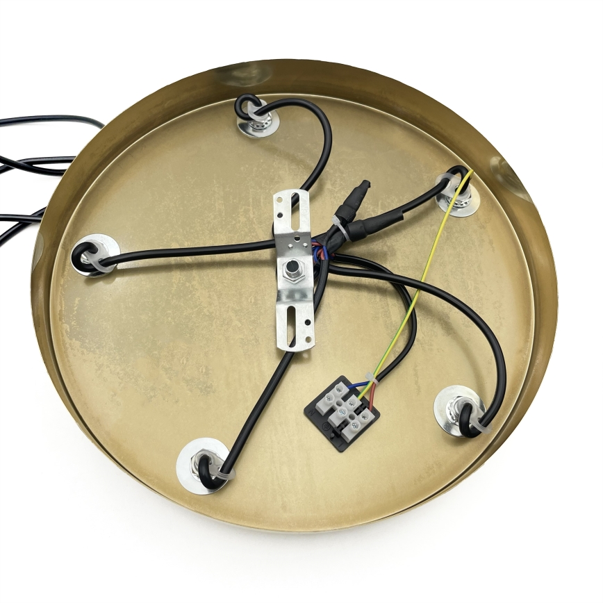 Pakabinama liustra CRISTAL su laidu 5xE14/15W/230V žalvario/dūminė juoda