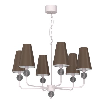 Pakabinama liustra GRENADA ant grandinės 6xE14/15W/230V pilka