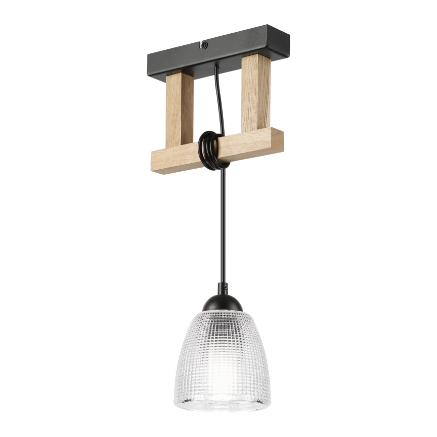 Pakabinama liustra LEANDRA 1xE27/15W/230V ąžuolas/juodas