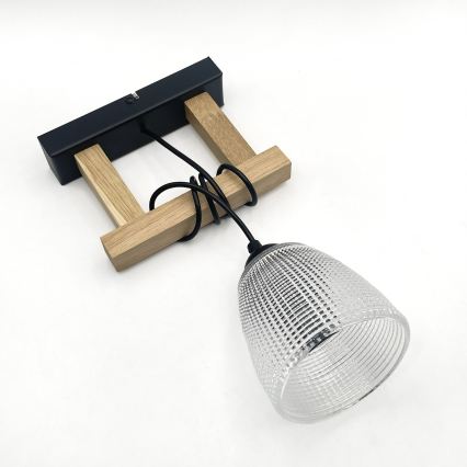 Pakabinama liustra LEANDRA 1xE27/15W/230V ąžuolas/juodas