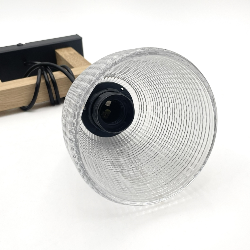 Pakabinama liustra LEANDRA 1xE27/15W/230V ąžuolas/juodas