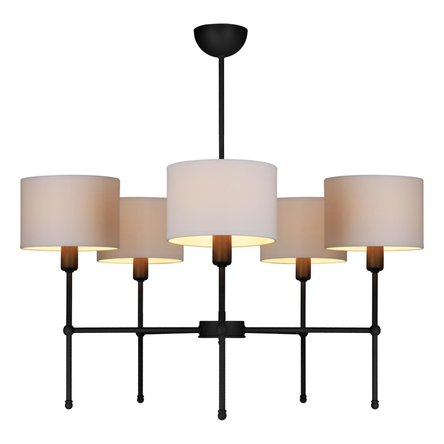 Pakabinama liustra MADELA 5xE14/40W/230V balta/juoda