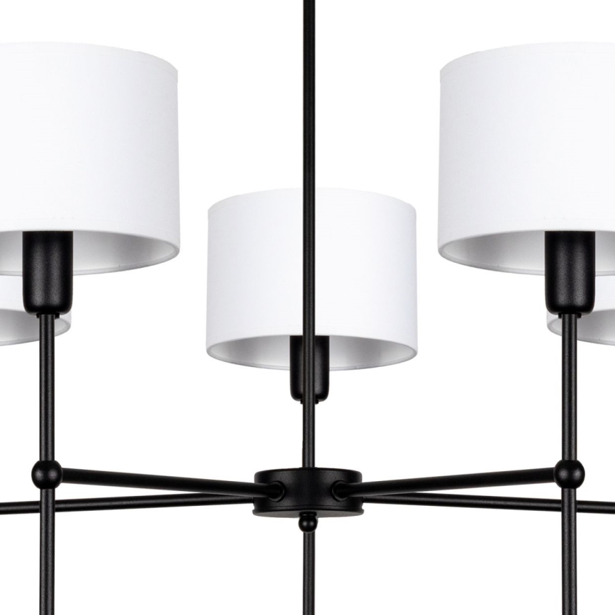 Pakabinama liustra MADELA 5xE14/40W/230V balta/juoda