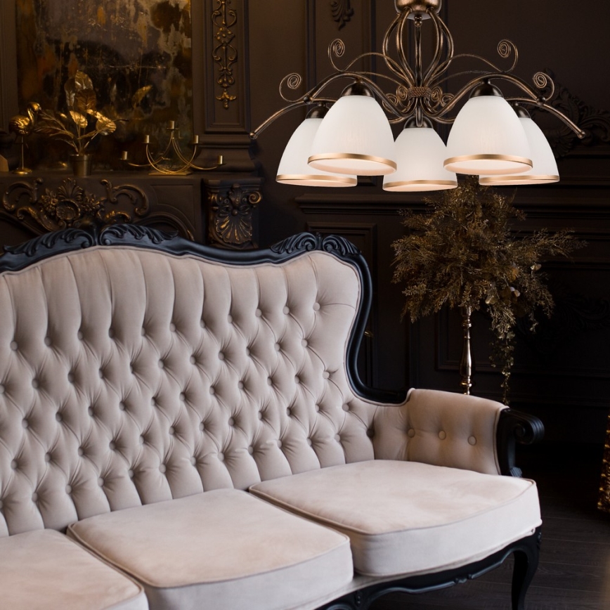 Pakabinama liustra RETRO II 5xE27/60W/230V juoda patina