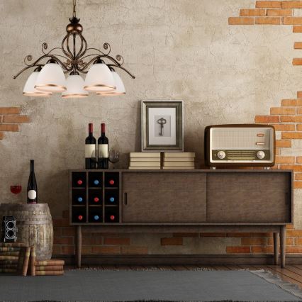 Pakabinama liustra RETRO II 5xE27/60W/230V juoda patina