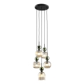 Pakabinama liustra SOPHIA 5xE14/10W/230V juoda/žalia/dūminė smėlio spalva