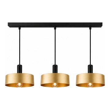 Pakabinama liustra su laidu HAKI 3xE27/60W/230V auksinė/juoda