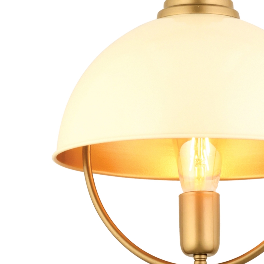 Pakabinama liustra su laidu MONZA 1xE27/40W/230V, skersmuo 30 cm, kreminė/auksinė