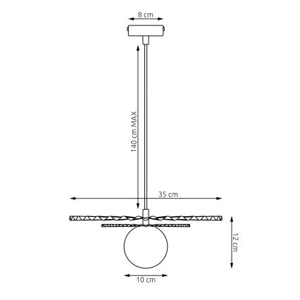 Pakabinama liustra UMBRA 1xG9/8W/230V juoda/raudona