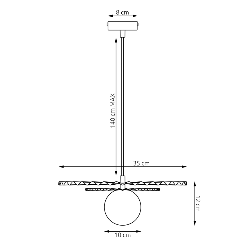 Pakabinama liustra UMBRA 1xG9/8W/230V juoda/raudona