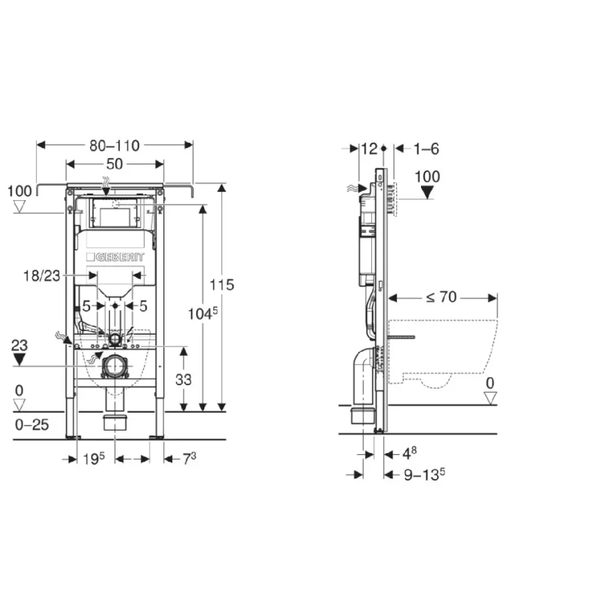 Pakabinamas unitazas su bidė TISVILDELEJE 1600W/230V + SoftClose tualeto sėdynė + SIGMA nuleidimo mygtukas + potinkinis modulis + izoliacinė tarpinė + nuotolinio valdymo pultas