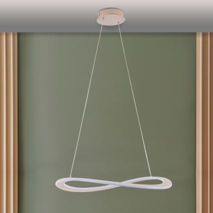 Pakabinamas LED šviestuvas ant laido CASHMERE, 40 W, 230 V, Ø 59,5 cm, smėlio spalvos