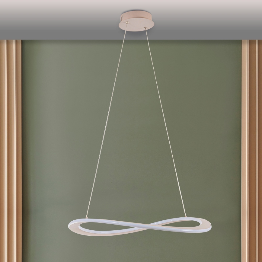 Pakabinamas LED šviestuvas ant laido CASHMERE, 40 W, 230 V, Ø 59,5 cm, smėlio spalvos