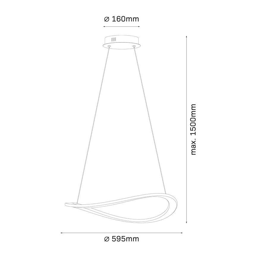 Pakabinamas LED šviestuvas ant laido CASHMERE, 40 W, 230 V, Ø 59,5 cm, smėlio spalvos