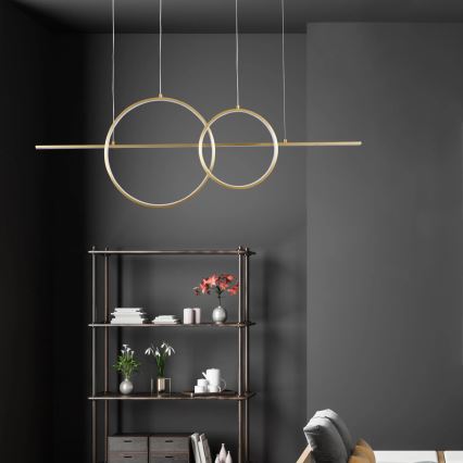 Pakabinamas LED šviestuvas ant laido LAURA LED/42W/230V, auksinis