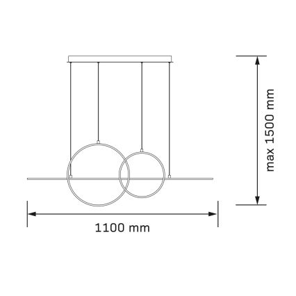 Pakabinamas LED šviestuvas ant laido LAURA LED/42W/230V, auksinis