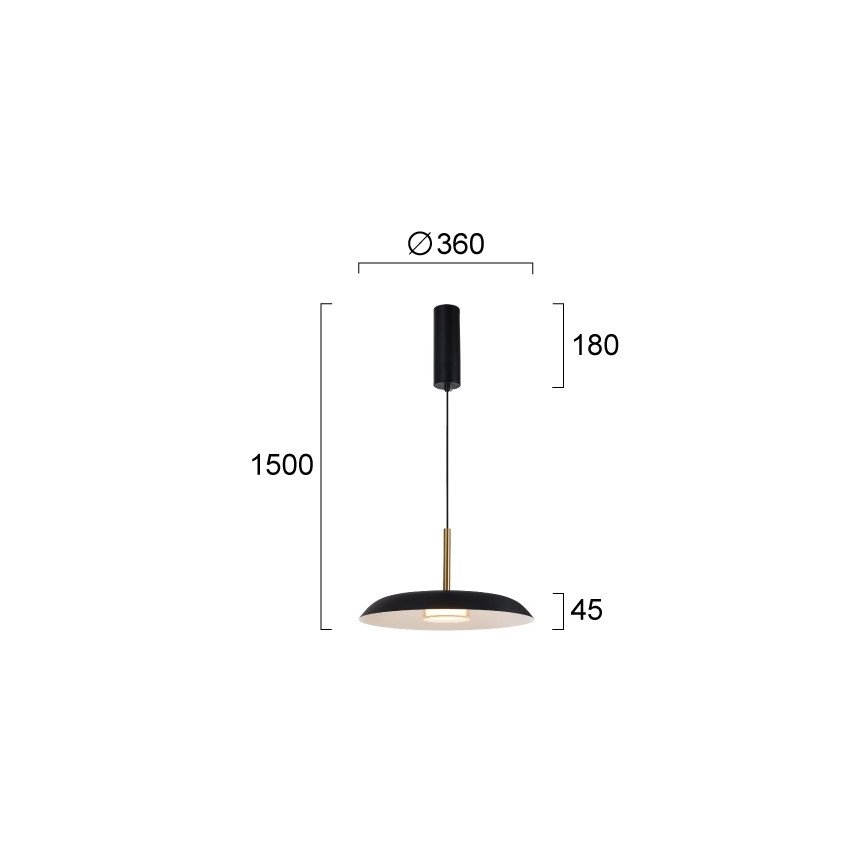 Pakabinamas LED šviestuvas ant laido NUDO LED/11W/230V 3000/4000/6000K juodas
