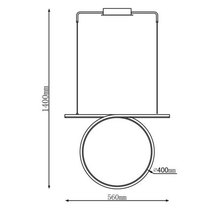 Pakabinamas LED šviestuvas ant laido ODETTA LED/30W/230V 4000K juodas