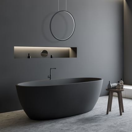 Pakabinamas LED šviestuvas ant laido SATURNO LED/28W/230V skersmuo 50 cm IP44 juodas