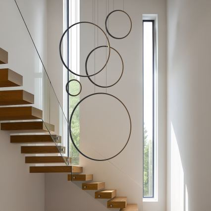 Pakabinamas LED šviestuvas ant troselio SATURNO LED/100W/230V, juodas