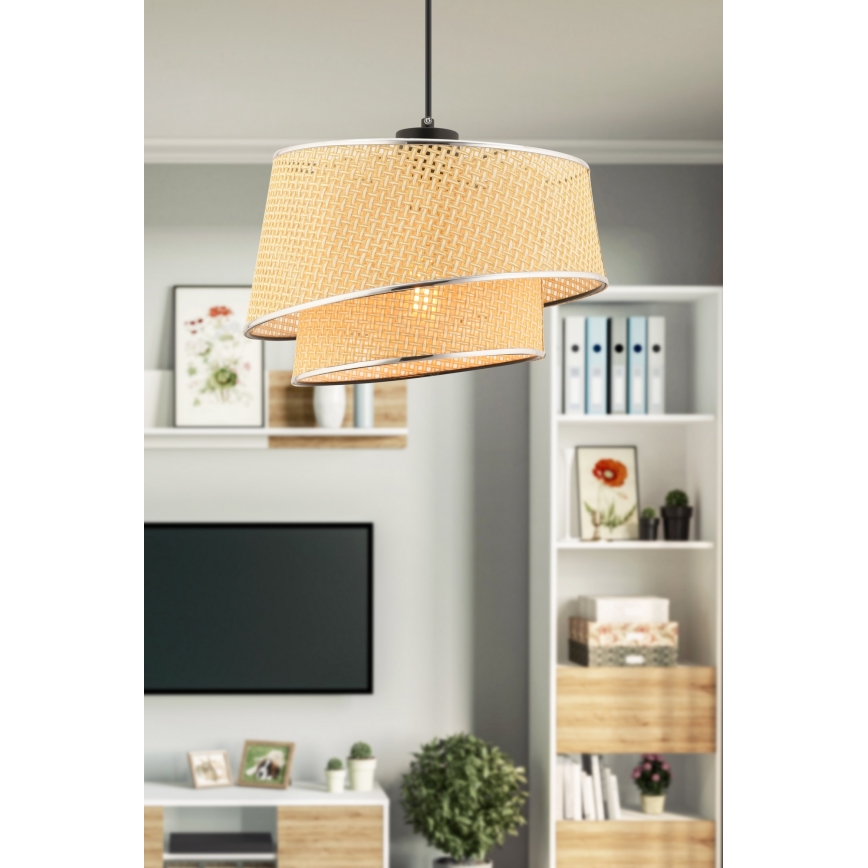 Pakabinamas lempos BARETTE 1xE27/60W/230V kreminės/ blizgus chromas