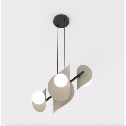 Pakabinamas liustras ant laido ELEMENTI 4xG9/8W/230V smėlio spalvos