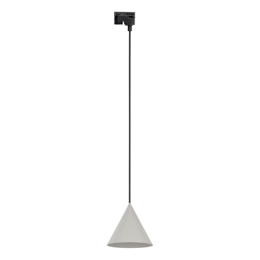 Pakabinamas sietynas 1-fazės bėgių sistemai CONO 1xE27/15W/230V juoda/pilka
