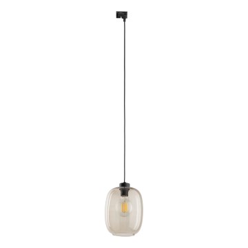 Pakabinamas sietynas 1-fazės bėgių sistemai ELIO 1xE27/15W/230V juoda/dūminis smėlio spalva