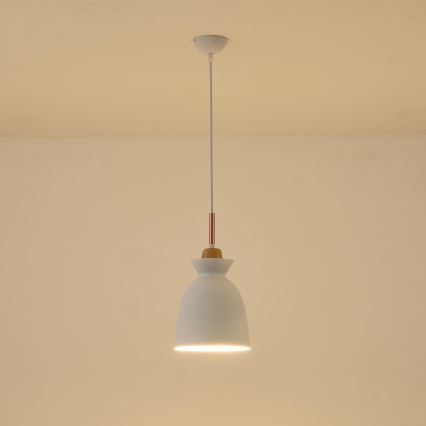 Pakabinamas sietynas 1xE27/15W/230V balta diametras 19,5 cm