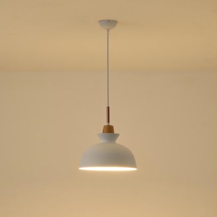 Pakabinamas sietynas 1xE27/15W/230V balta diametras 28 cm