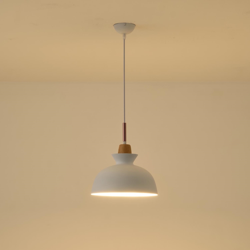 Pakabinamas sietynas 1xE27/15W/230V balta diametras 28 cm
