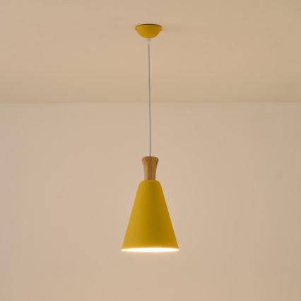 Pakabinamas sietynas 1xE27/15W/230V geltona diametras 20 cm