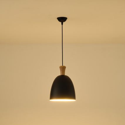 Pakabinamas sietynas 1xE27/15W/230V juoda diametras 23 cm
