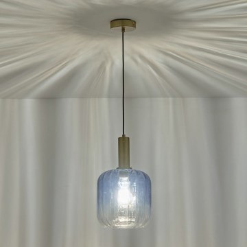 Pakabinamas sietynas 1xE27/15W/230V mėlyna/dūminis diametras 20 cm