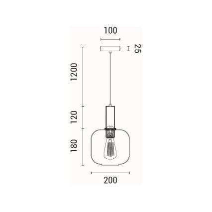 Pakabinamas sietynas 1xE27/15W/230V ruda diametras 20 cm