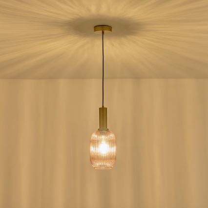 Pakabinamas sietynas 1xE27/15W/230V ruda pr. 13 cm
