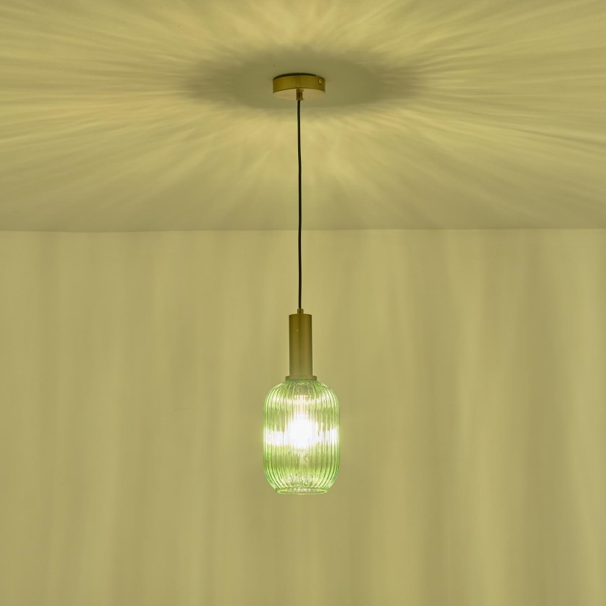 Pakabinamas sietynas 1xE27/15W/230V žalia 13 cm