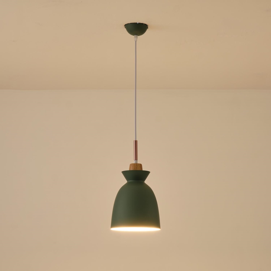 Pakabinamas sietynas 1xE27/15W/230V žalia diametras 19,5 cm