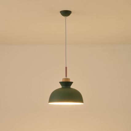 Pakabinamas sietynas 1xE27/15W/230V žalia diametras 28 cm