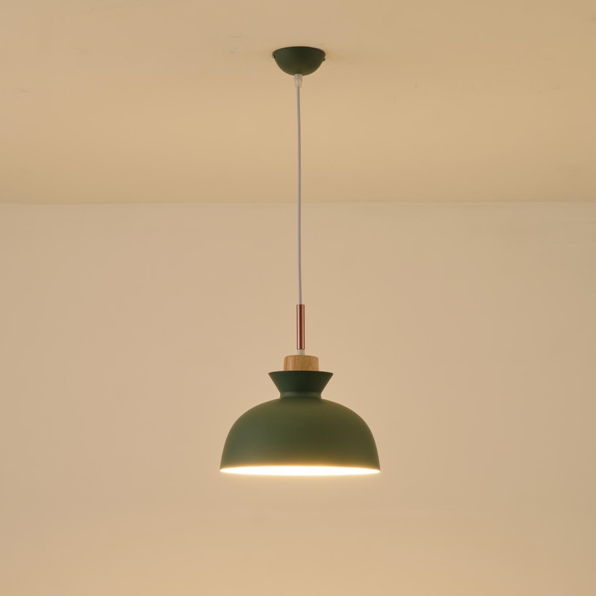 Pakabinamas sietynas 1xE27/15W/230V žalia diametras 28 cm
