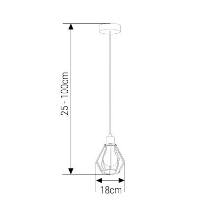 Pakabinamas sietynas 1xE27/35W/230V diametras 18 cm juoda