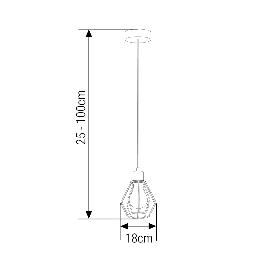 Pakabinamas sietynas 1xE27/35W/230V diametras 18 cm juoda